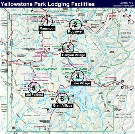 hotels inside yellowstone national park map